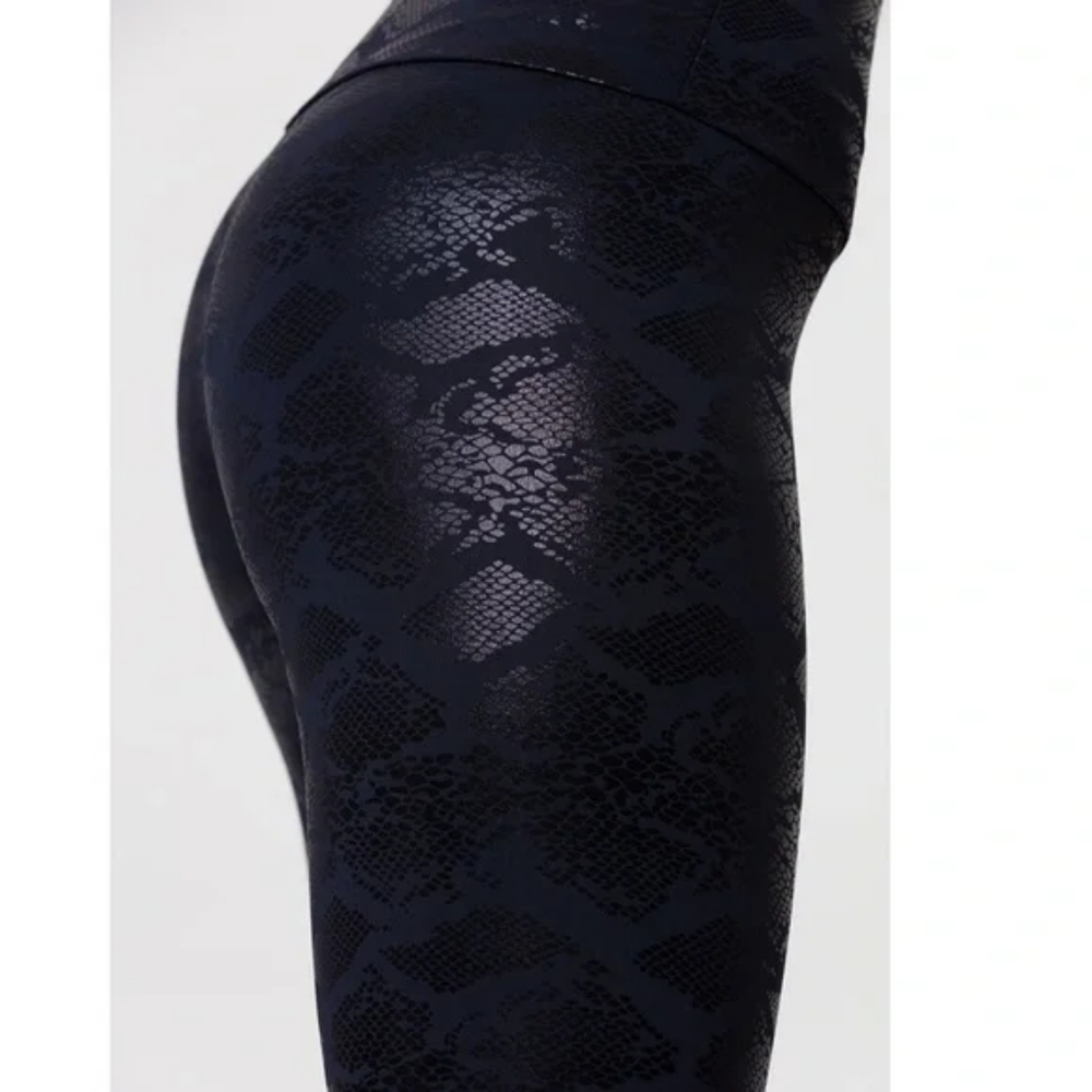Onzie Black Snake Foil Midi Legging